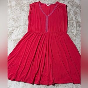 Boden Coral Pink Embroidered V-Neck Dress 16R